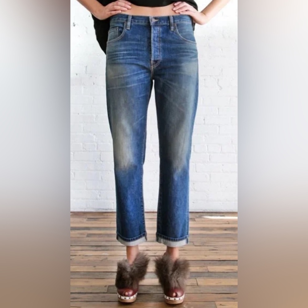 6397 The News Yuri Wash Cuffed Straight Jeans  Size 26